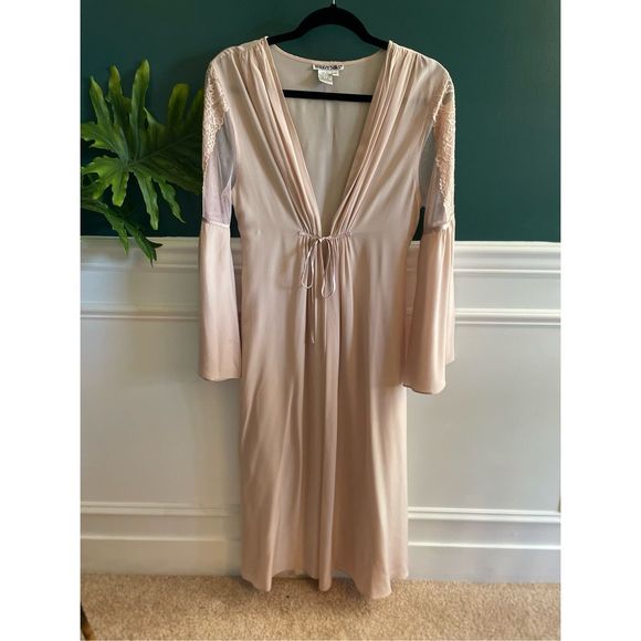 Vintage Other - Vintage Blush Silk Bell Sleeve Cover Up